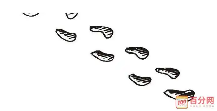 沙滩太阳脚印简笔画