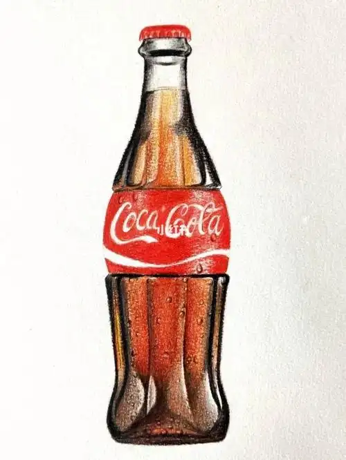 手绘彩铅彩铅可口可乐