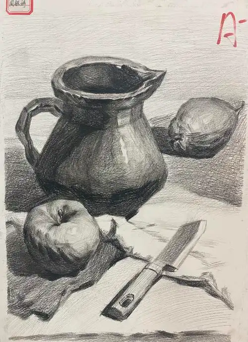 902班美术课堂作业展示-素描静物(2020.11.7 ) - 美篇