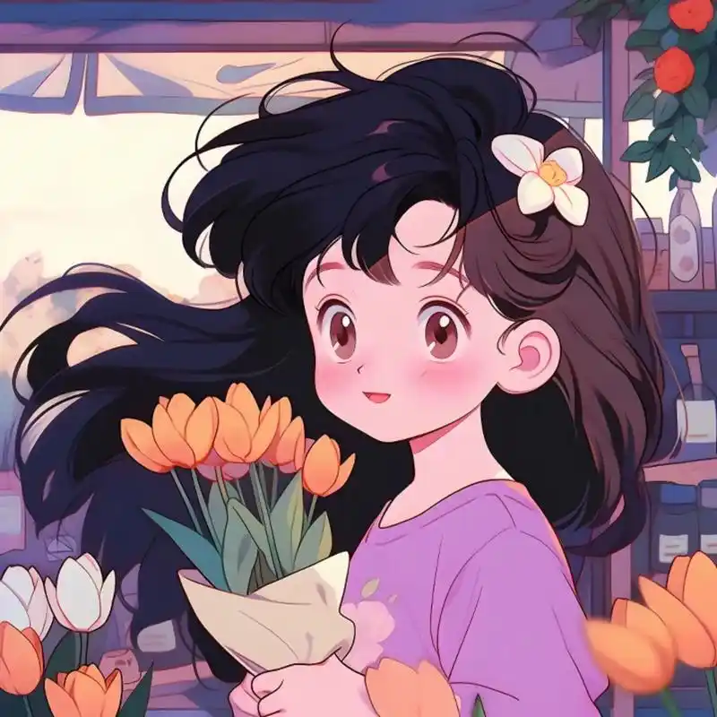 可爱又治愈的捧花小仙女来了呢,快换上这组头像吧!#优质头像  - 抖音