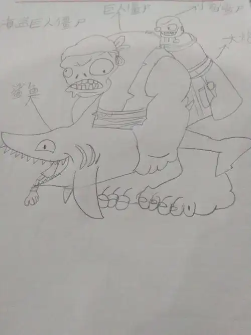 我画的海盗巨人僵尸(巨人僵尸和小鬼僵尸可能画的不像)