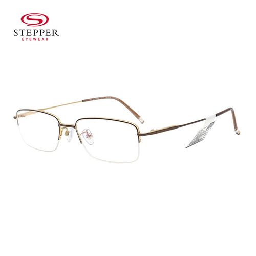 思柏(stepper)思柏眼镜框男款半框钛材商务近视眼镜架sa-71008-f017