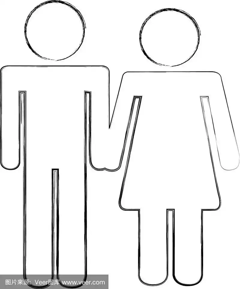 情侣人形剪影图标