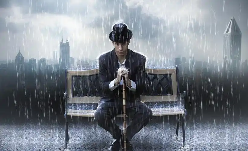 场景合成,合成雨中悲伤男子场景教程