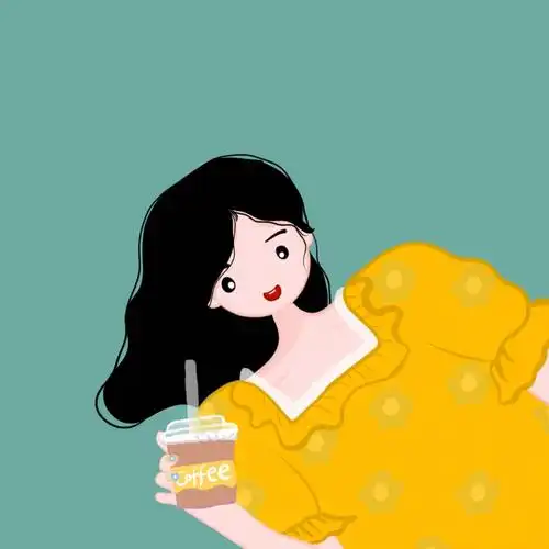 插画头像歪头女孩