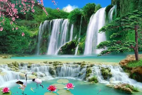 psd山水风景画财源滚滚03