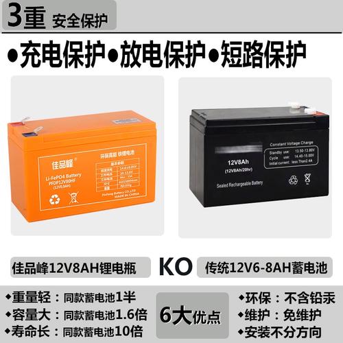 喷雾器电池12v7ah8ah蓄电池锂电池 童车音响电瓶12伏磷酸铁锂电池