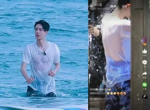 王一博曾瘦到56kg撑不起西装,如今健身有成海上冲浪胸腹肌全都露