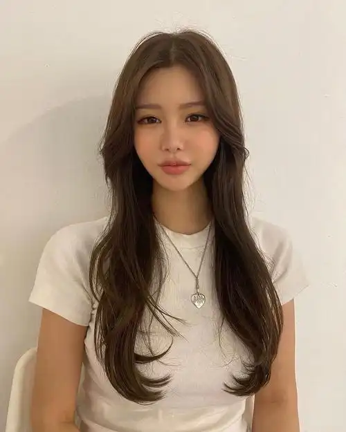 长发剪层次八字刘海