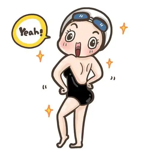 傅园慧表情包,傅园慧,卡通形象,游泳健将,可爱女生