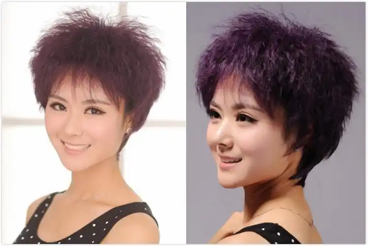 女士短发锡纸烫图片修颜减龄