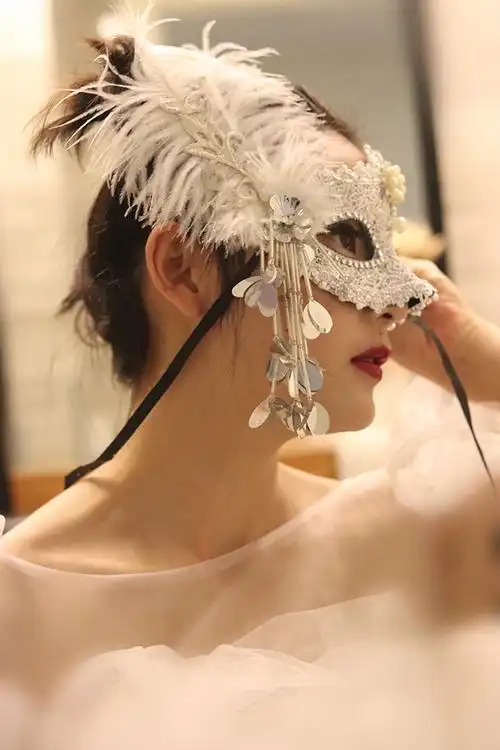 假面女凰威尼斯名媛蕾丝面纱面具私人派对舞会网红直播万圣节蒙面 a款