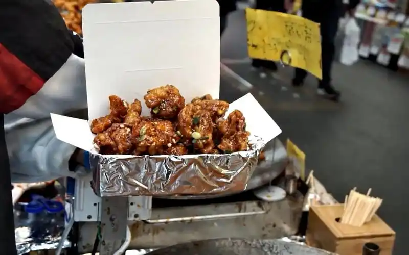 韩国街头美食 炸鸡 脆皮甜鸡