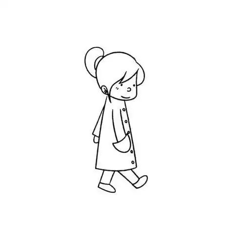 散步的小女孩画法-儿童简笔画大全