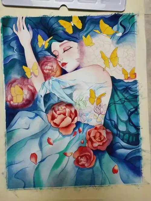 水彩手绘梦幻小女孩1-8图