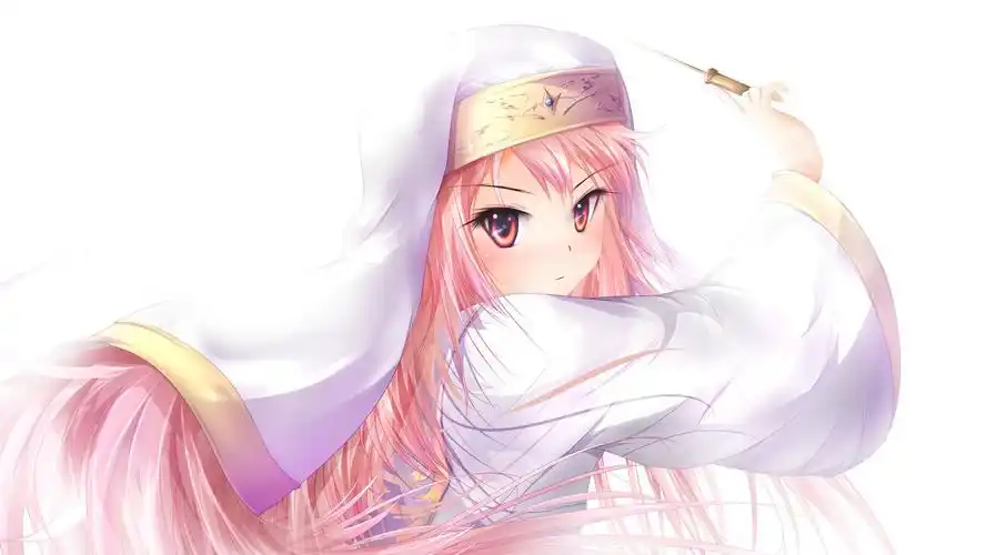 壁纸 粉红色的头发动漫女孩,白色背景 2880x1800 hd 高清壁纸, 图片