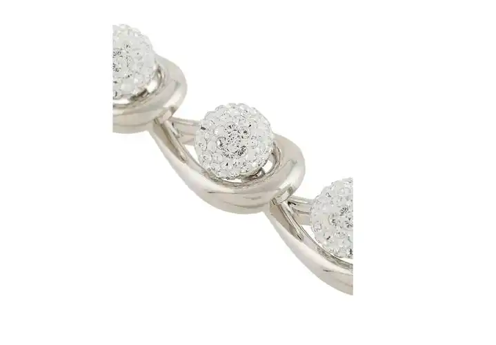 罗意威(loewe)20秋冬女士晶饰镶嵌链式项链 银色 均码【图片 价格