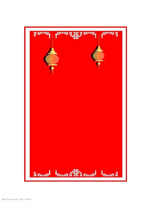 新年喜庆红色边框手绘边框