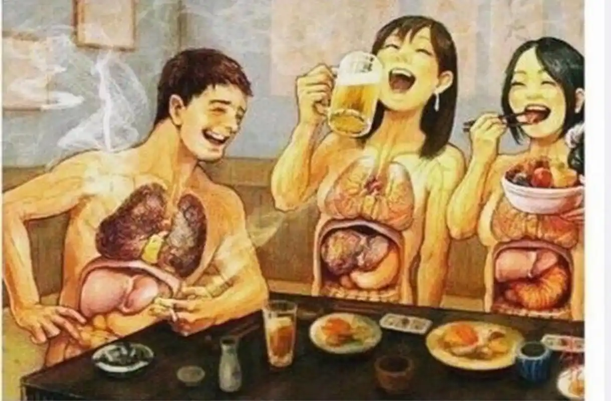 抽烟伤肺,喝酒伤肝,谈情伤心,评论伤神.