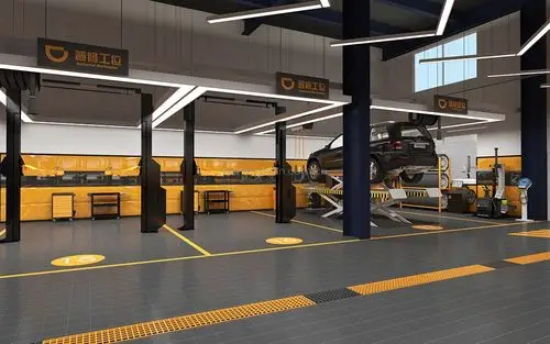 广东汽车修理厂装修效果图-滴滴车主俱乐部 | 卓一设计 | 专注汽修厂