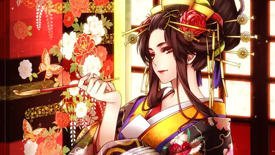 动漫,卡通,壁纸花魁出场艳惊众人绝美的二次元动漫壁纸 花魁,女神,二