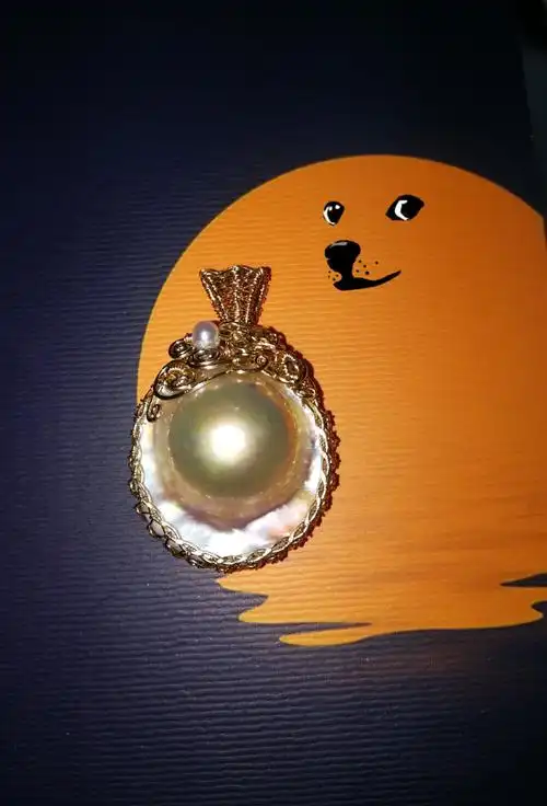 14k包金马贝珍珠