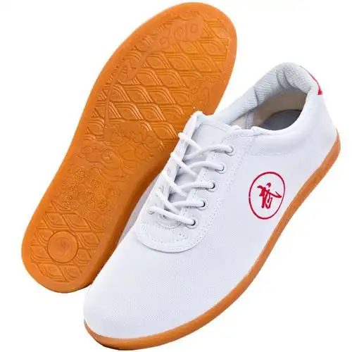 太极鞋布鞋男女小白鞋帆布鞋牛筋底练功鞋透气防滑表演训练武术鞋