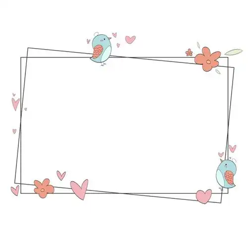 免抠素材简约卡通线条边框166