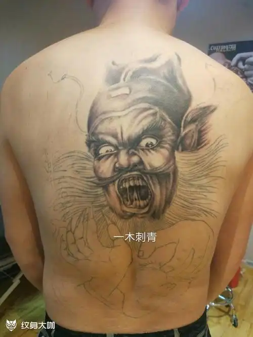 钟馗捉鬼_纹身图案手稿图片_阿当的纹身作品集