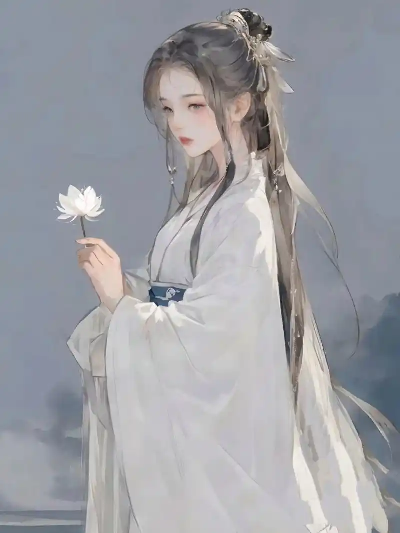 古风清冷美人,濯清涟而不妖