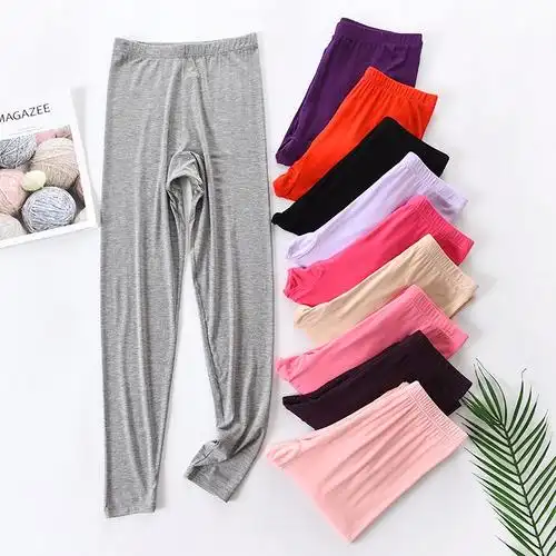 秋裤女春秋内穿莫代尔线裤纯棉打底裤女士保暖裤单件全棉大码薄款