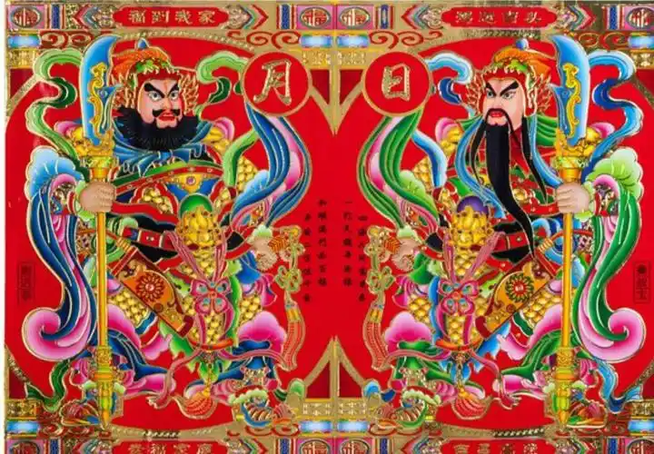 大号日月门神5元两对