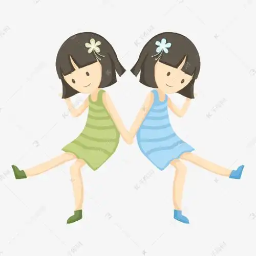 牵手双胞胎剪贴画