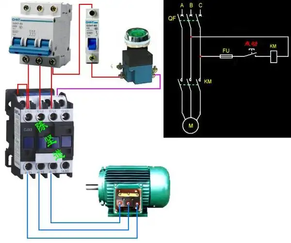 cjx2一2501接触器正转接法图片