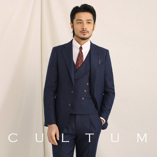 cultum英伦风复古绅士西装套装男商务正装潮流修身痞帅西服三件套