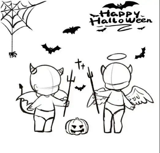 小恶魔万圣节免费模板