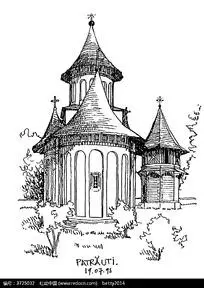 建筑摄影 名胜古迹 大皇宫圆顶欧式建筑 欧式圆顶建筑平面手绘线描图