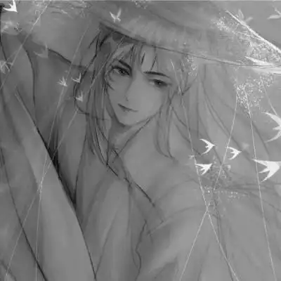 漫画古风男生头像黑白高清图片