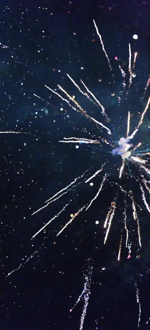 浪漫烟花在夜空中唯美绽放,高清图片,手机壁纸