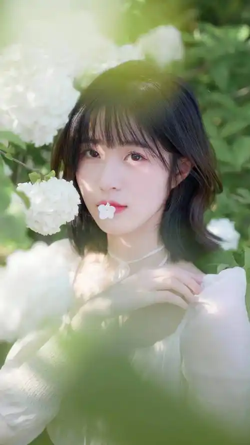 和绣球花合影拍美照,8大要点,助你拍出美美绣球花人像_人物_中景_背景