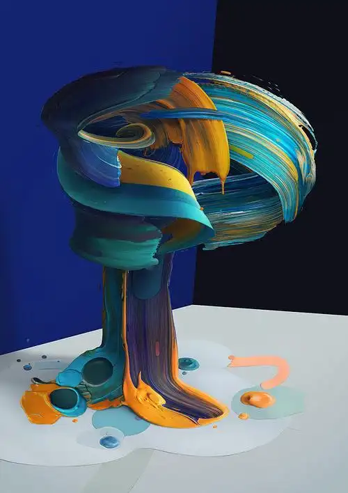 泼墨彩色绘画艺术数字文本设计创意设计思维灵感素材