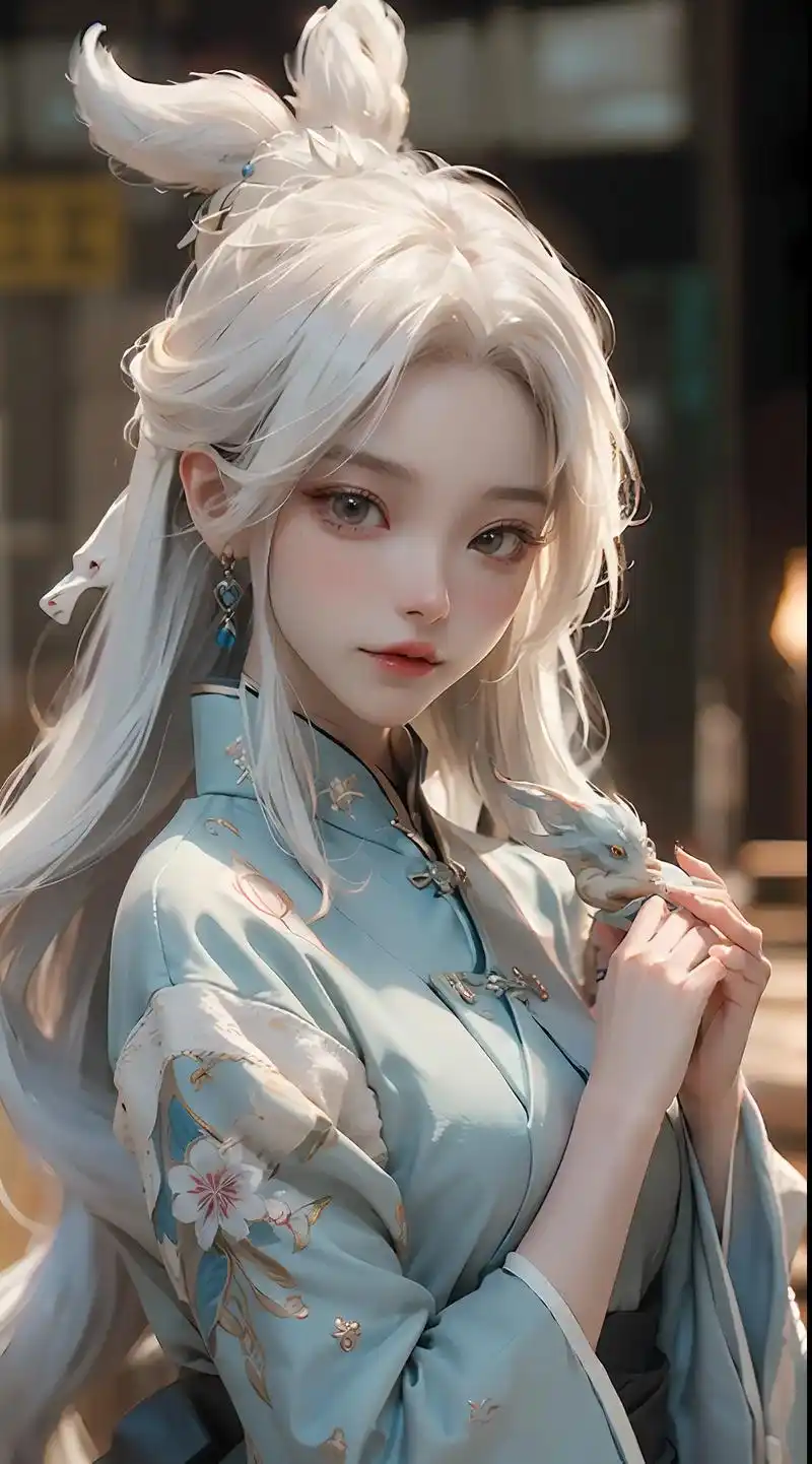 白发龙女.还待是白毛好看 #ai绘画 #古风 #国风古韵 # - 抖音