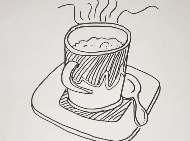 静物简笔画水杯