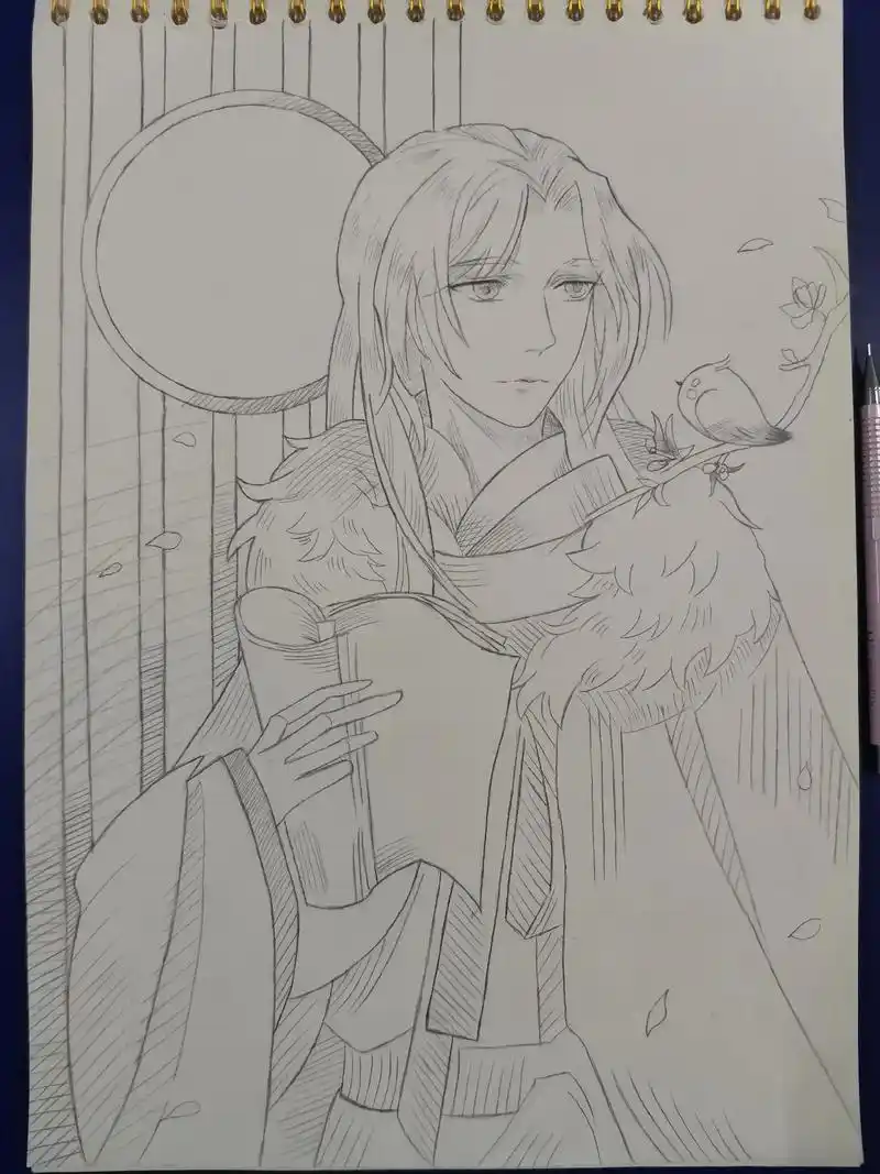 动漫古风男.#动漫古风男#动漫手绘 #铅笔画#画画 - 抖音