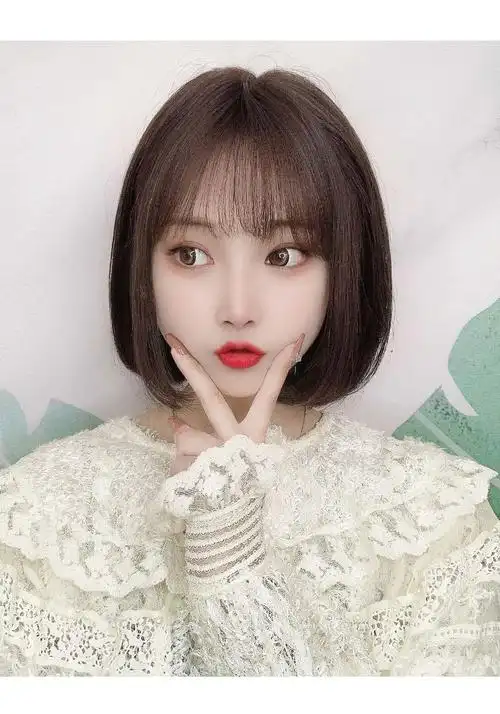 假发女短发头套空气刘海锁骨中长发bobo波波头女士真发假发头套