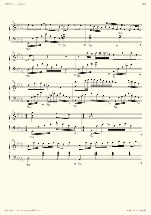 《不完美小孩,钢琴谱》左手丰富版,tfboys(五线谱 钢琴曲 指法)-弹吧|