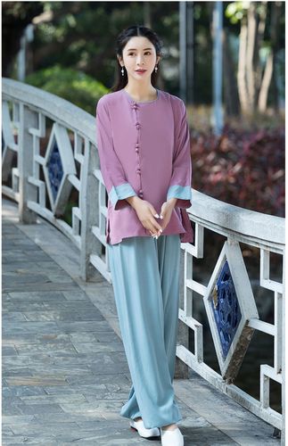 夏季薄款绣花太极服棉麻太极服女新款太极拳服练功服武术表演服装春夏