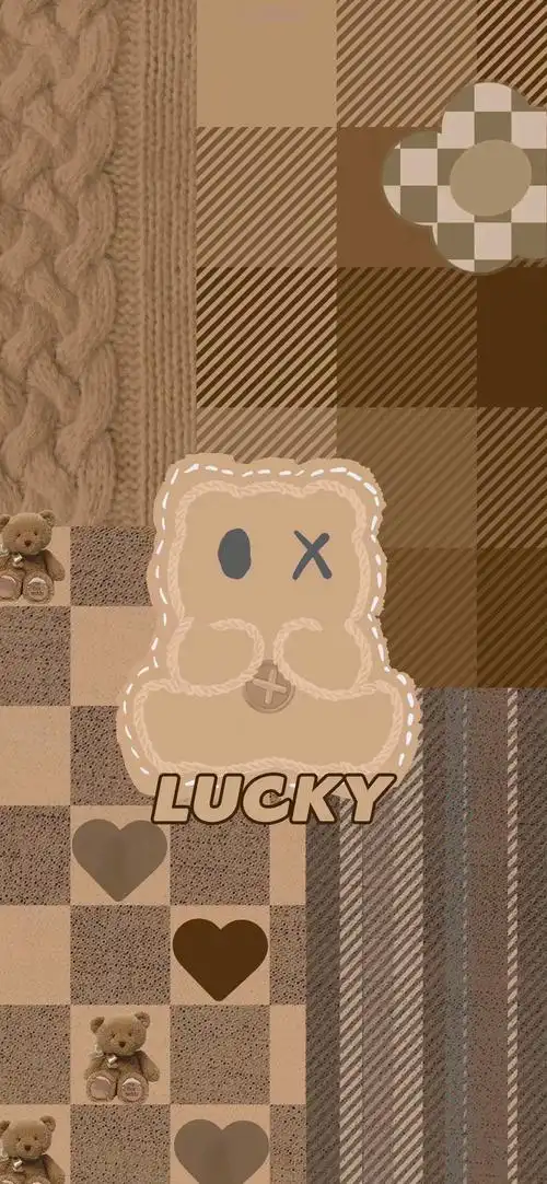 一组复古棕色格子手机壁纸