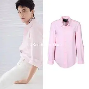 买手店正品美国 r13吴磊同款粉色oversize经典牛津廓形长袖衬衫