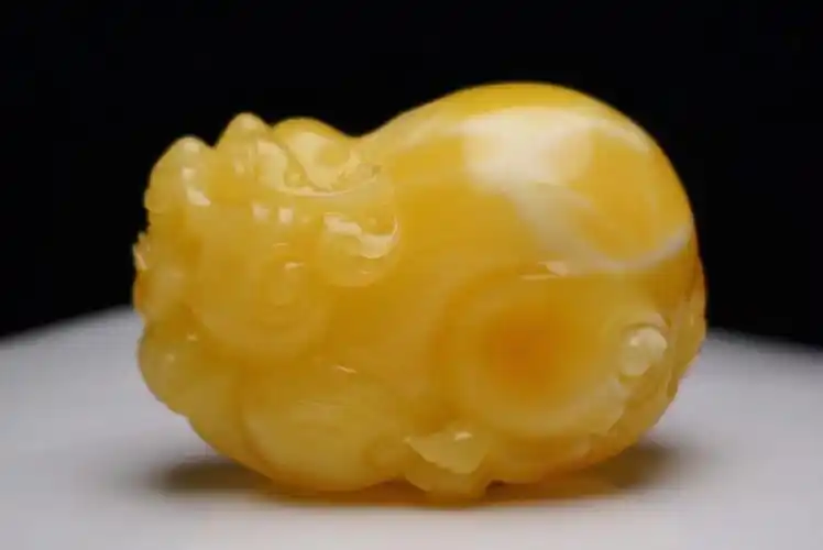 焦皮料黄白花貔貅